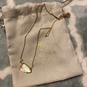 Kendra Scott iridescent abalone rose gold necklace